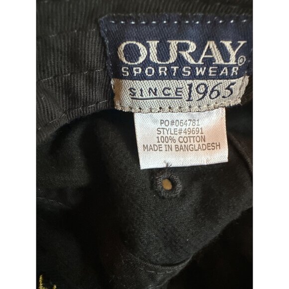 Ouray Sportswear Black Taos Embroidered Cotton Baseball Cap Adjustable Strapback - Picture 5 of 5